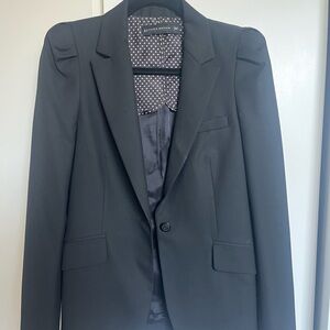 Zara Black Puff Sleeved Blazer